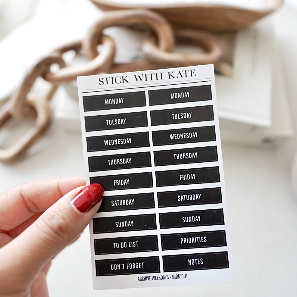 Archive Weekdays - Functional Stickers
