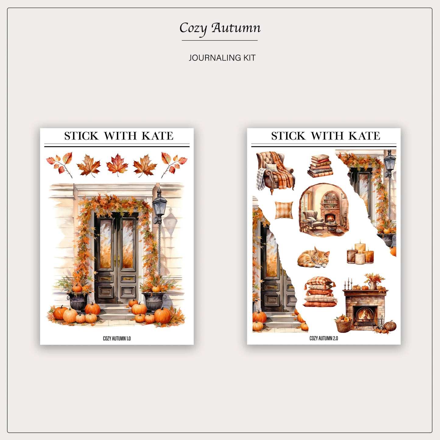 Cozy Autumn Journaling Kit | Set of 6 Sticker Sheets