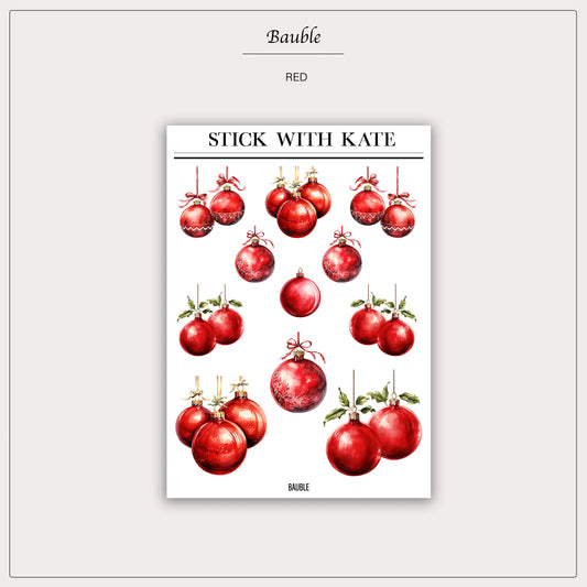 Bauble Red - Sticker Sheet
