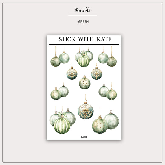 Bauble Green - Sticker Sheet