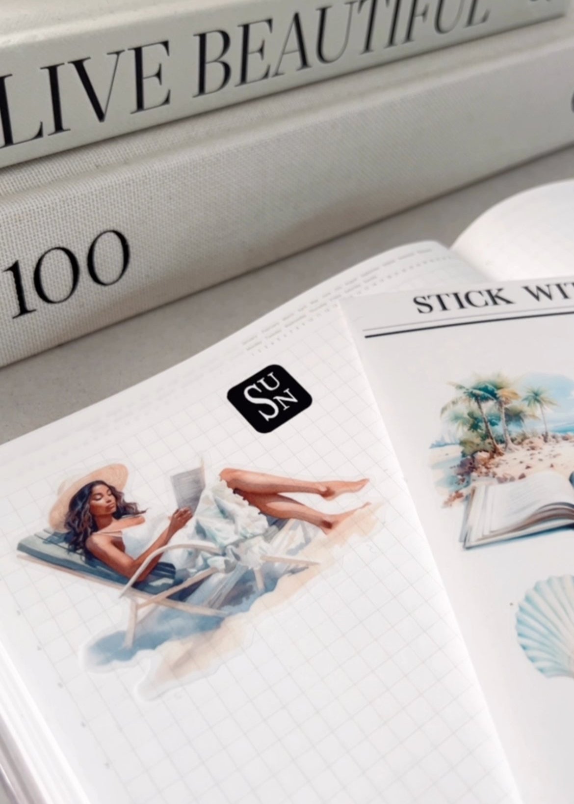 Beach Read Journaling Sticker Kit | Set of 4 Sticker Sheets