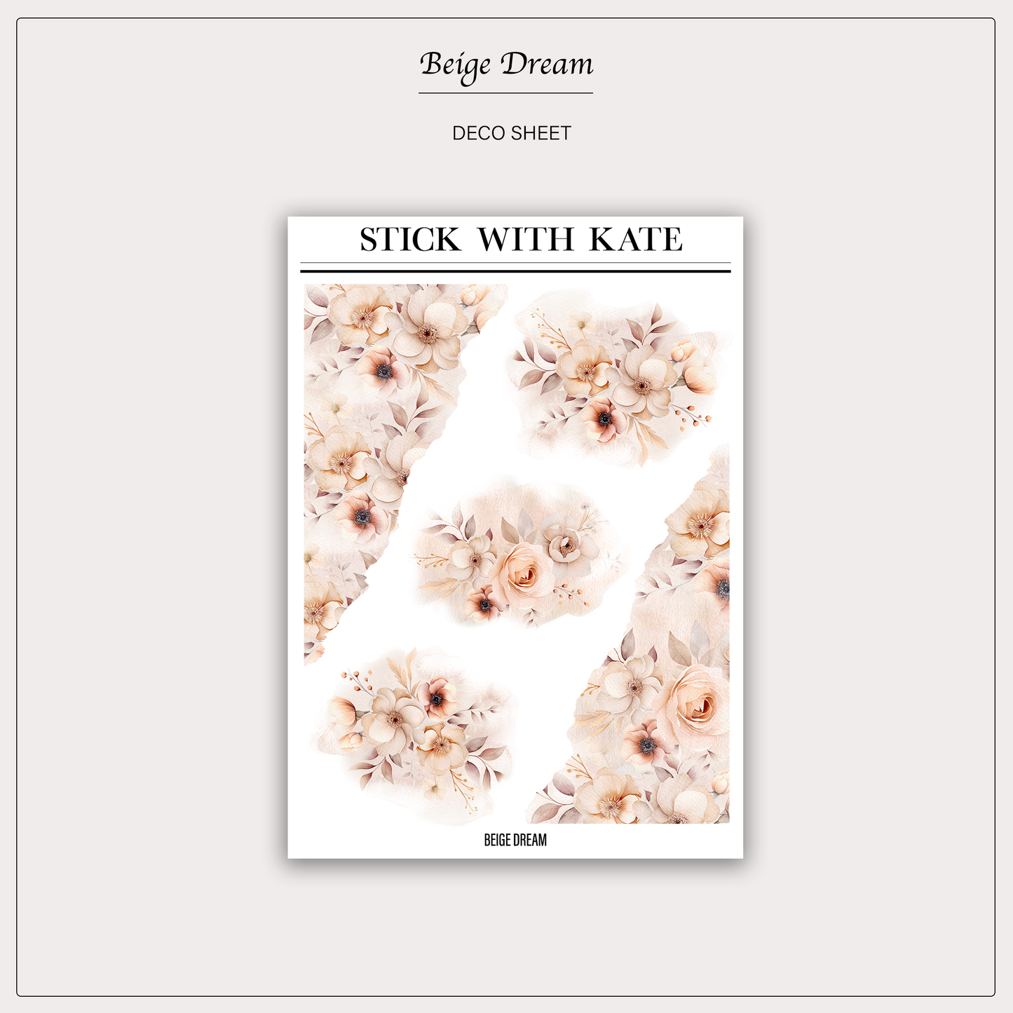 Beige Dream - Elegant Botanical Stickers