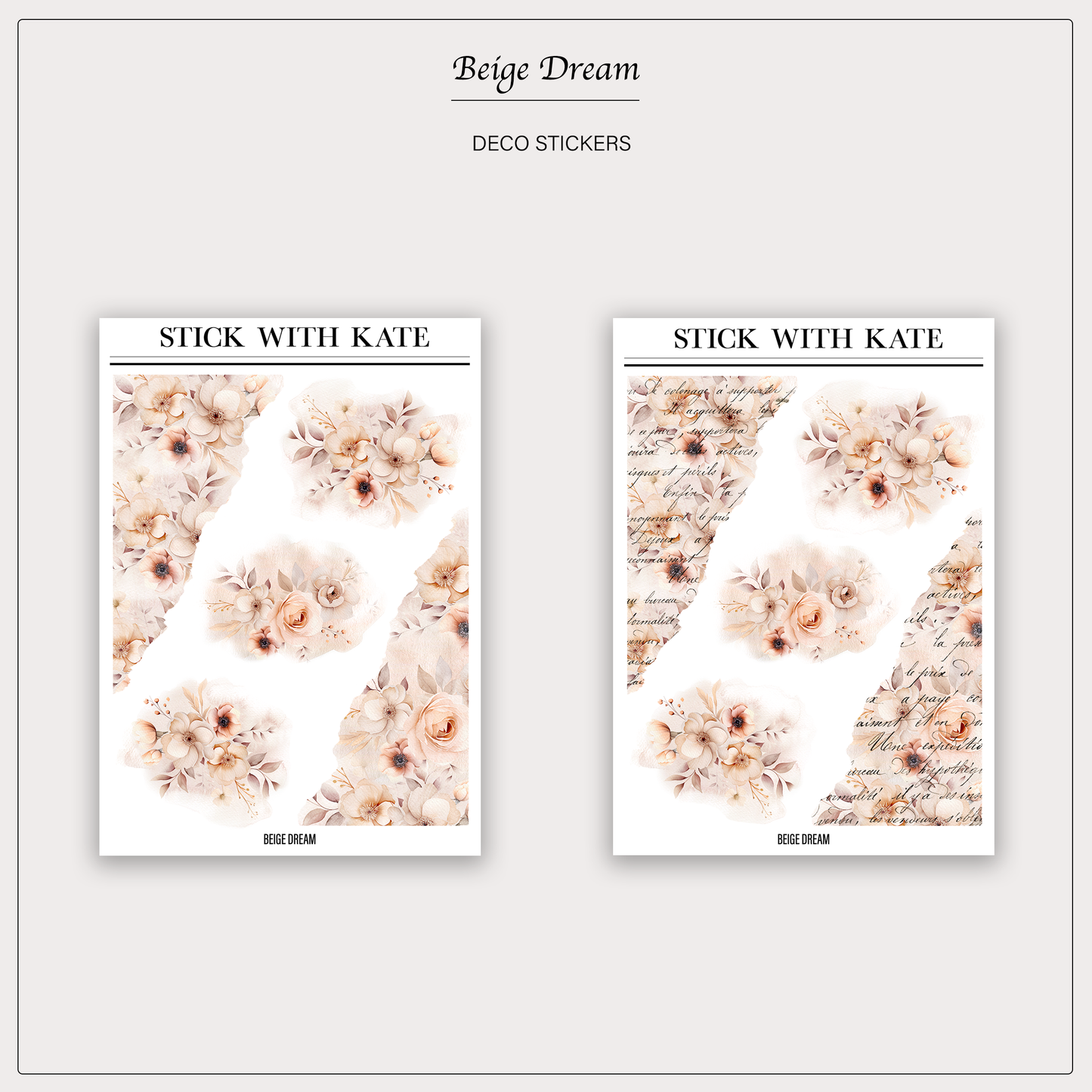 Beige Dream - Elegant Botanical Stickers