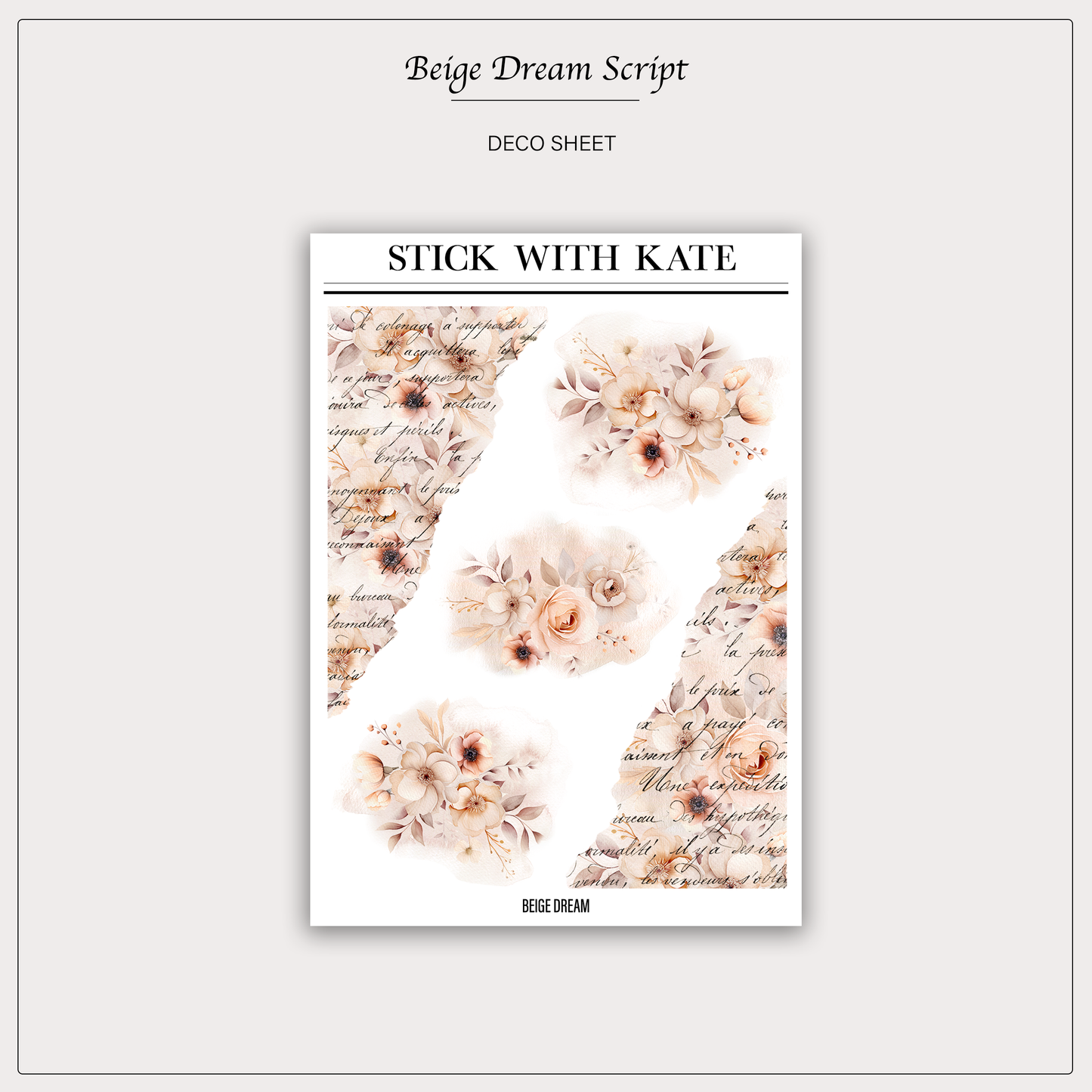 Beige Dream - Elegant Botanical Stickers