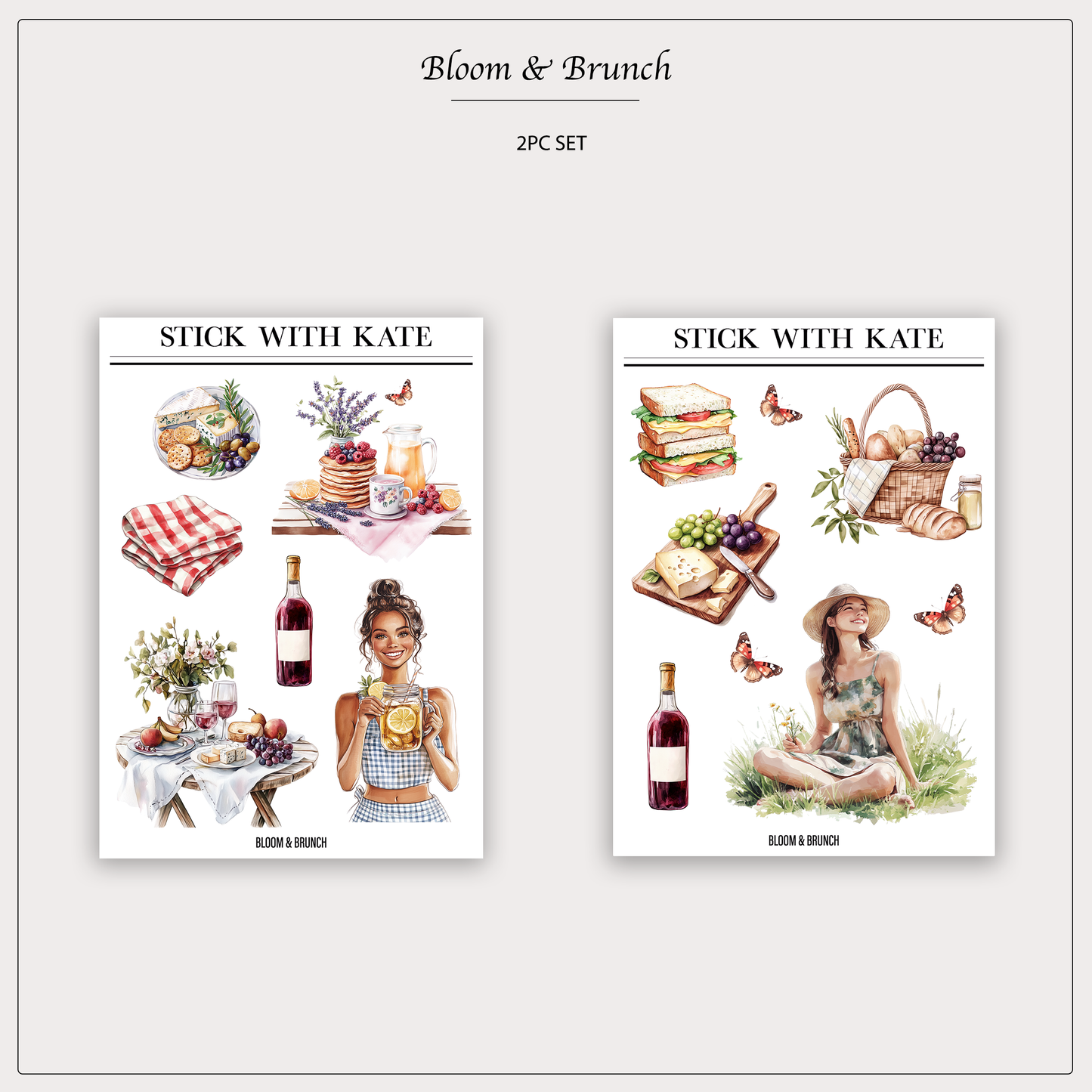 Bloom & Brunch – 2pc sticker set