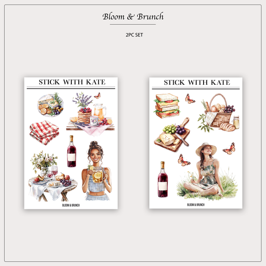 Bloom & Brunch – 2pc sticker set