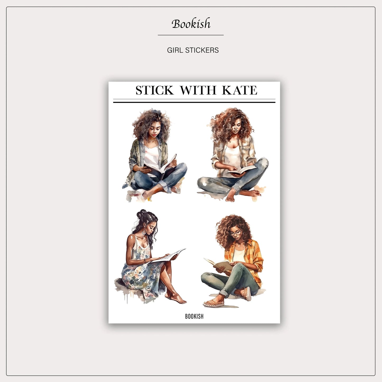 Bookish Girl – sticker sheet