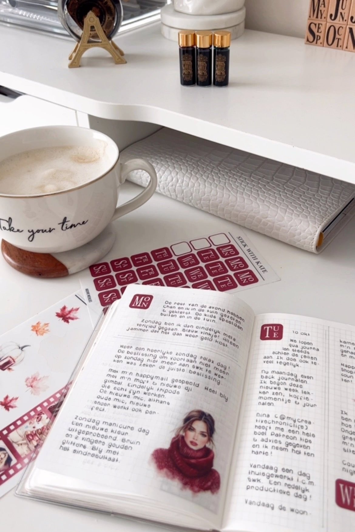 Burgundy Lane Sticker Set - Autumn Vibes Collection | Set of 2