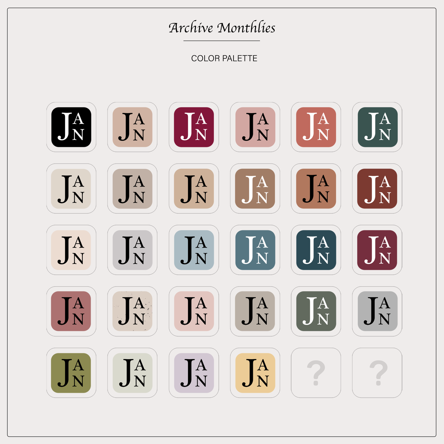 Archive Monthlies - Functional Stickers