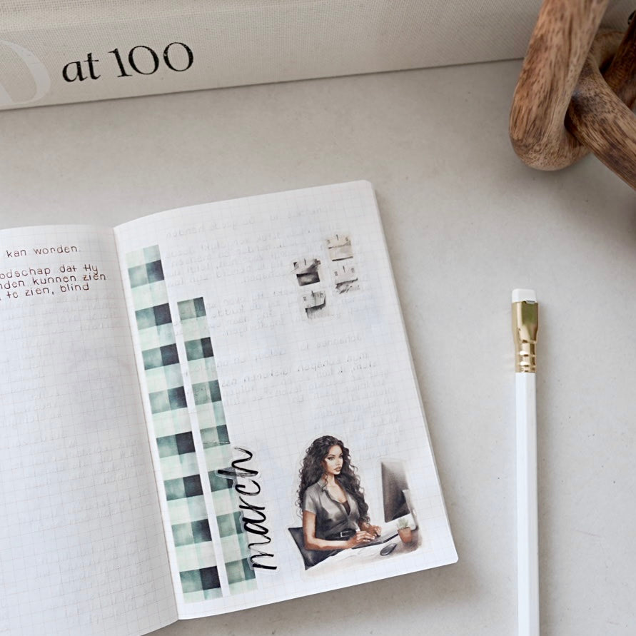 Corporate Girlie Journaling Sticker Kit - 6pc sticker set