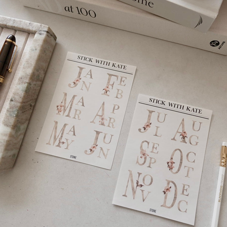 Stone Monthlies XL – functional sticker sheet