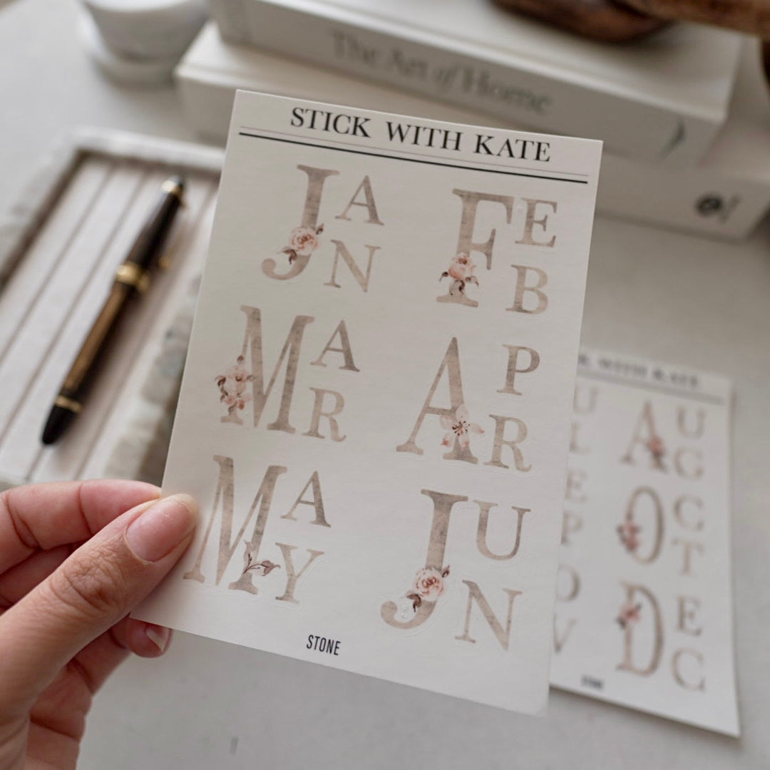 Stone Monthlies XL – functional sticker sheet
