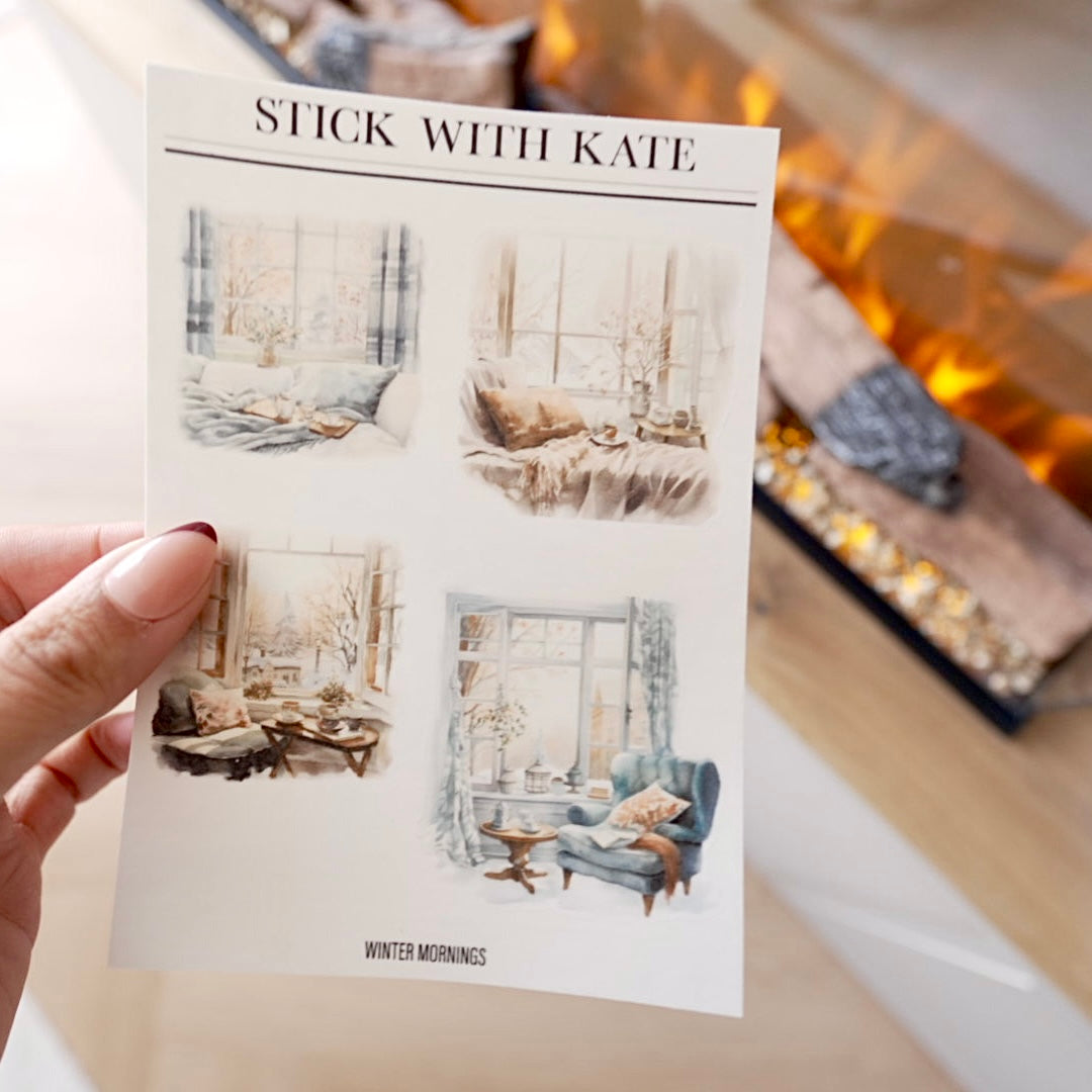 Winter Morning – Winter Scene sticker sheet