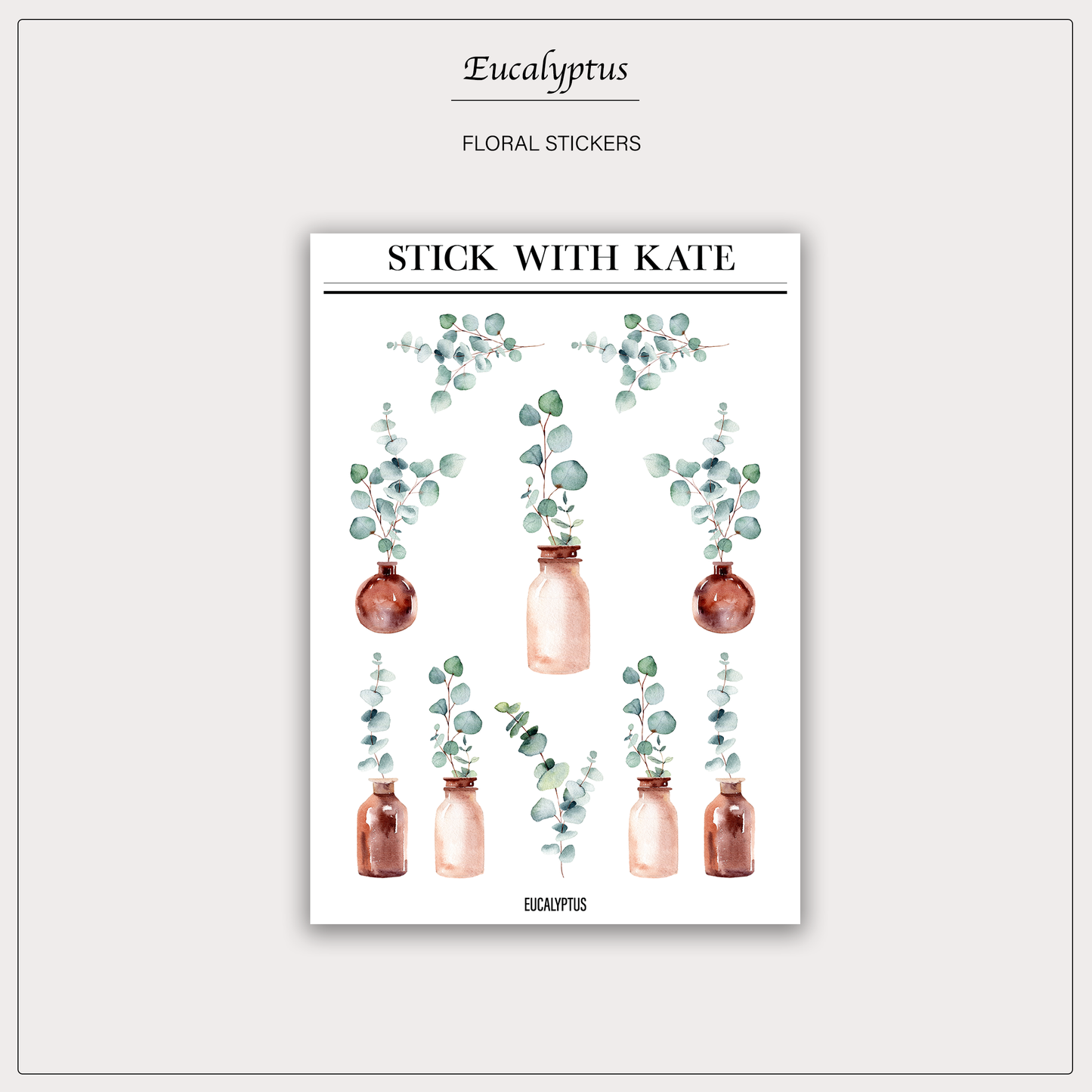 Eucalyptus - Elegant Botanical Sticker Sheet