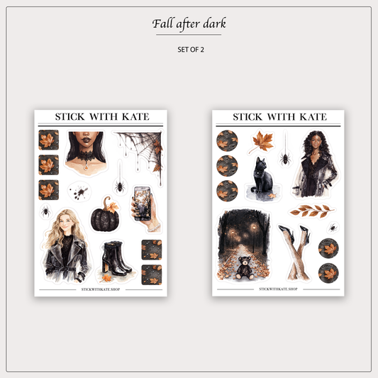 Fall after dark- 2pc Sticker Set