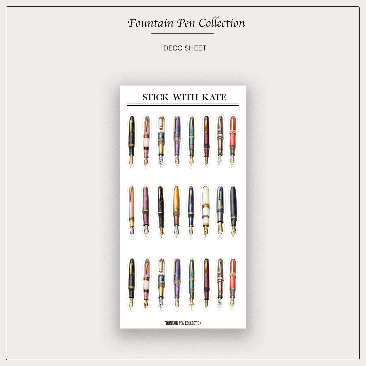 Fountain Pen Collection | Planner Stickers