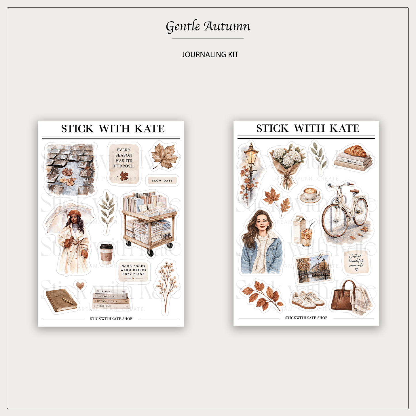 Gentle Autumn Journaling Kit | 4 Sticker Sheets