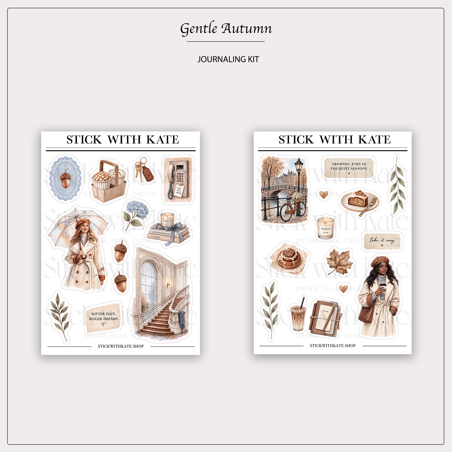 Gentle Autumn Journaling Kit | 4 Sticker Sheets