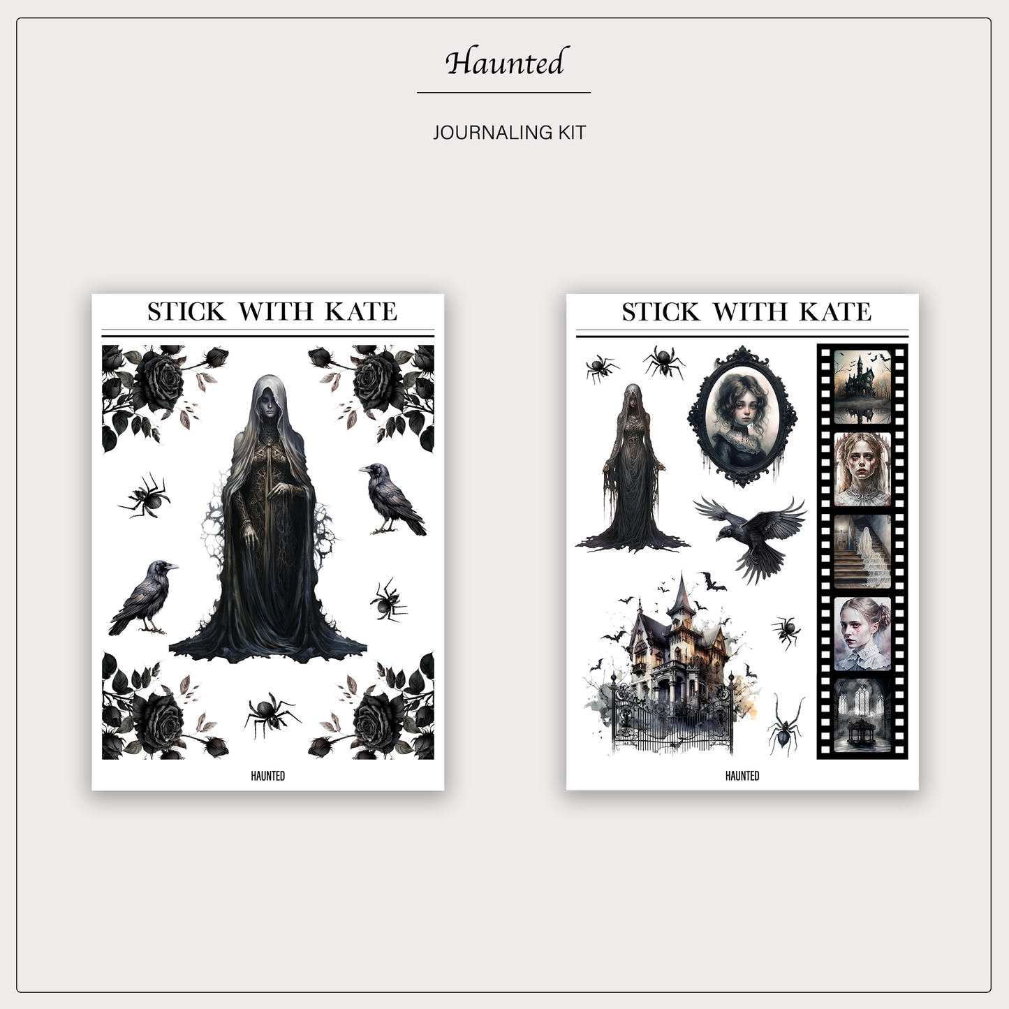 Haunted Journaling Kit | Set of 4 Sticker Sheets