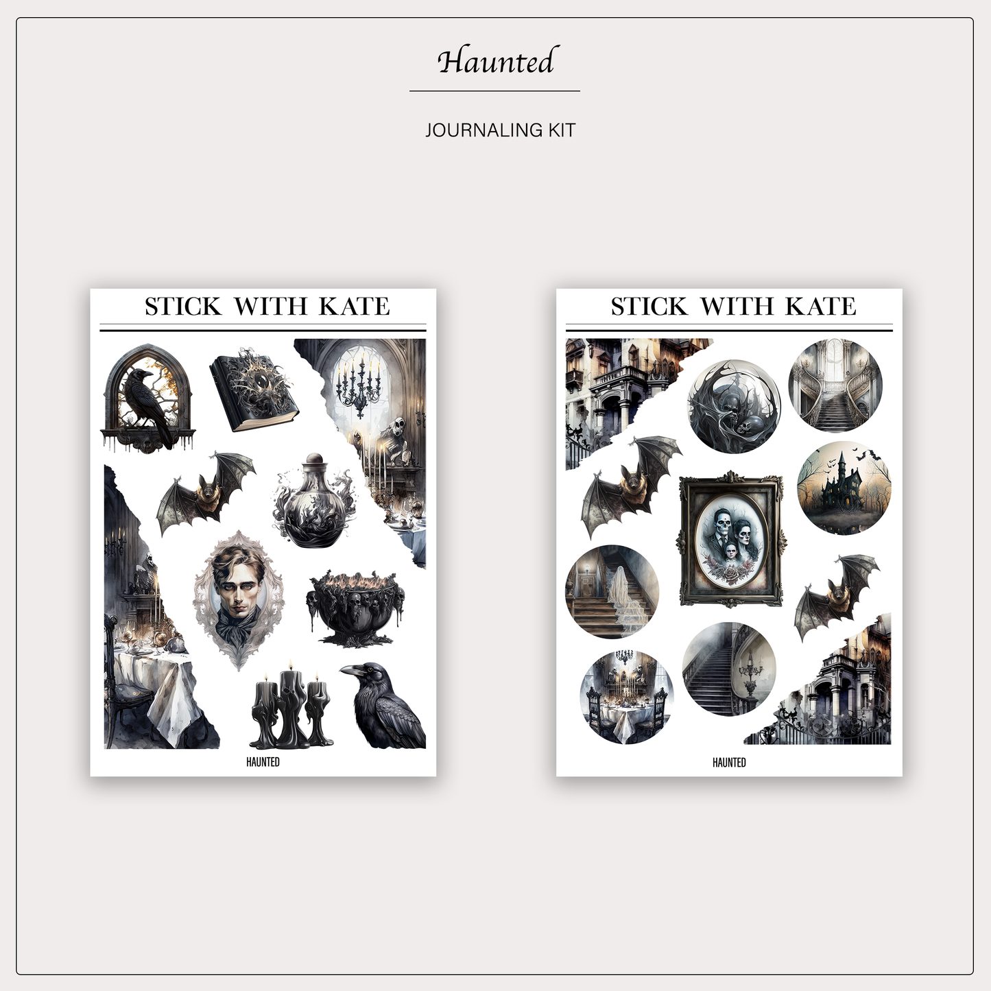 Haunted Journaling Kit | Set of 4 Sticker Sheets