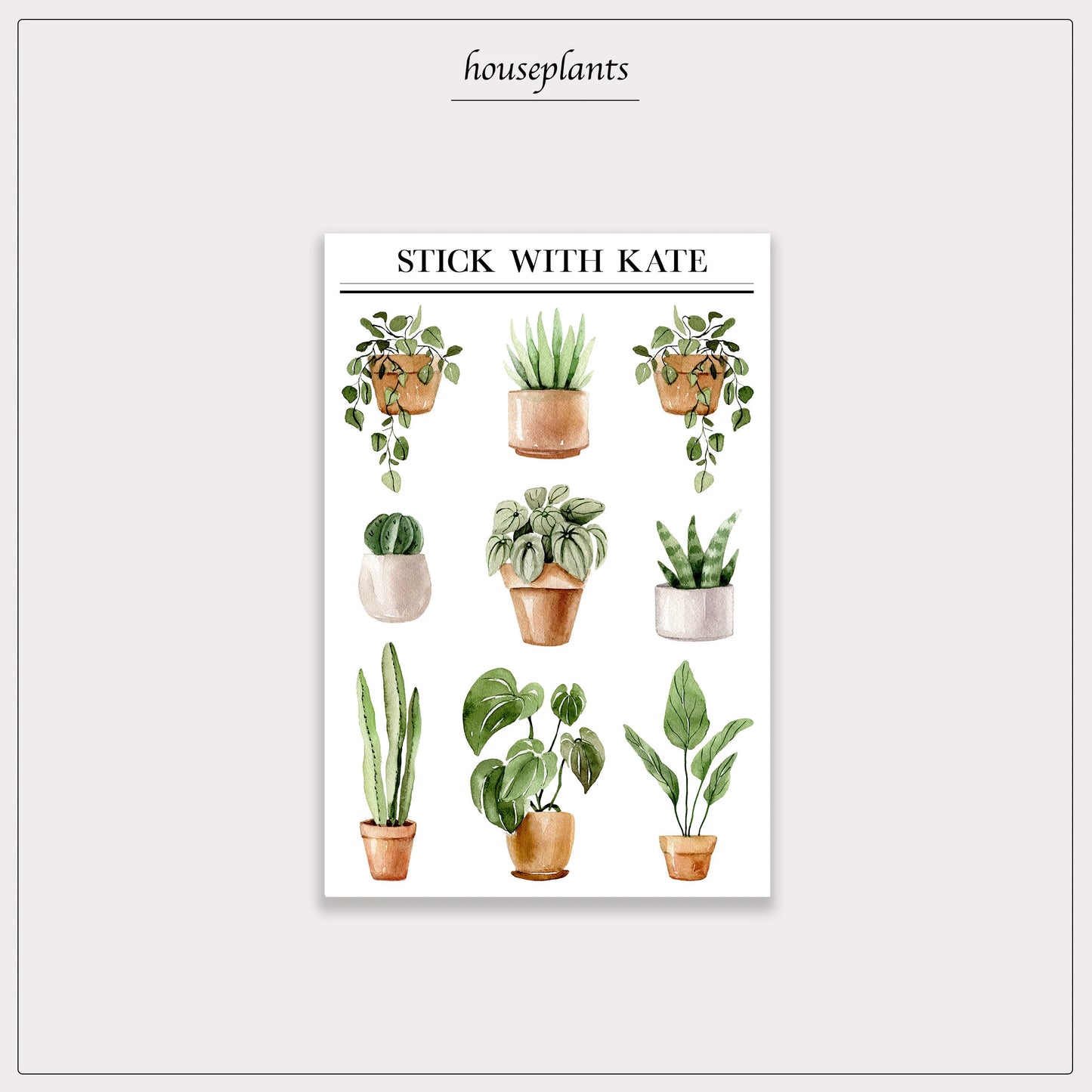 Houseplants – sticker sheet