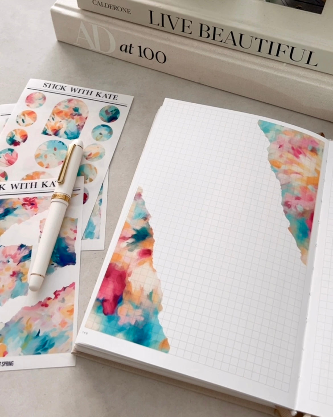Abstract Spring Journaling Sticker Kit | Set of 4 Sticker Sheets