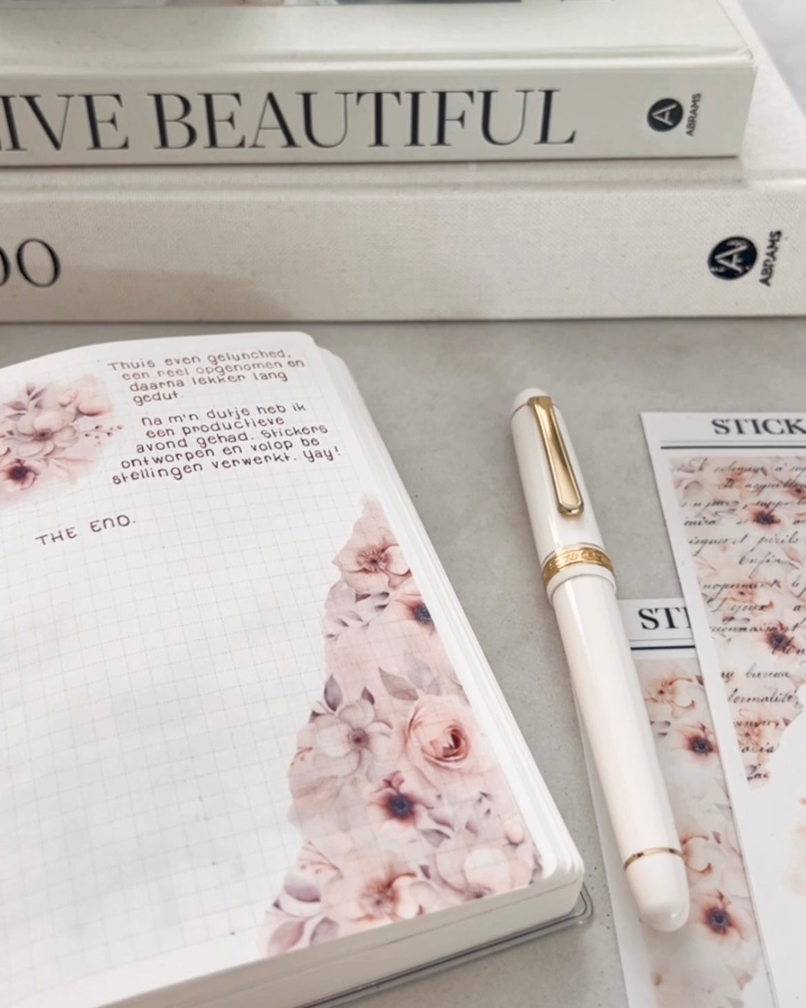 Beige Dream - Elegant Botanical Stickers