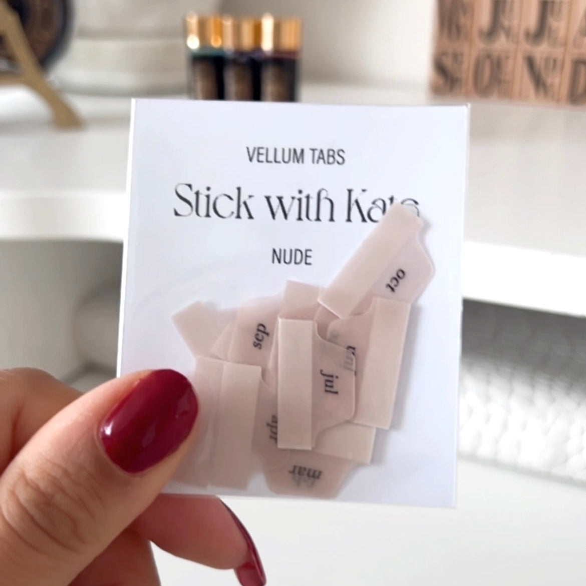 Mini Adhesive Vellum Month Tab Stickers – Elegant Planner Tabs