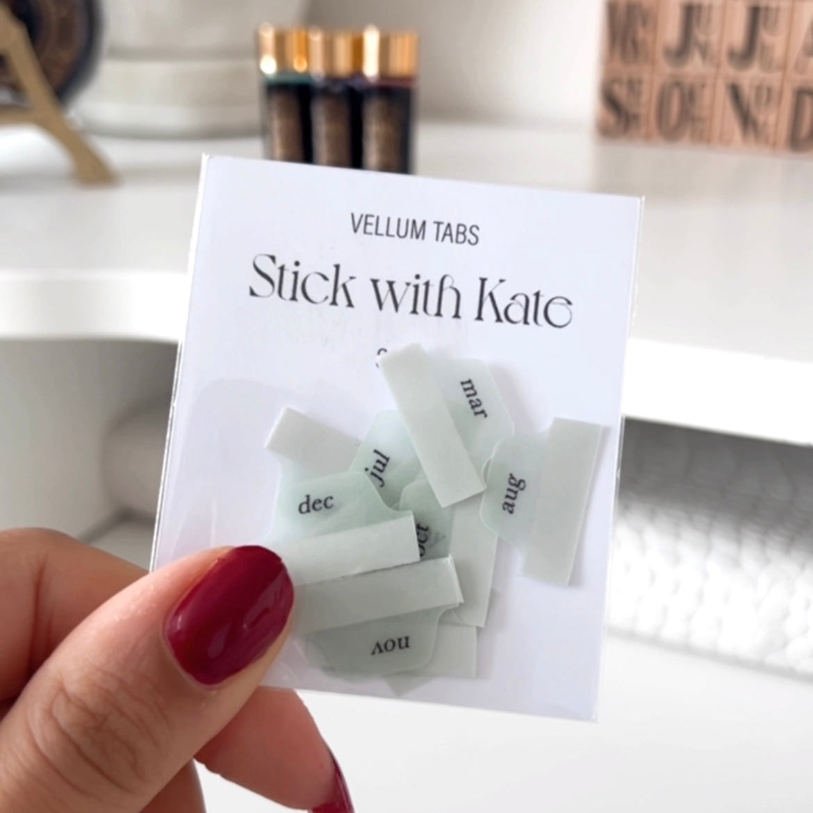 Mini Adhesive Vellum Month Tab Stickers – Elegant Planner Tabs