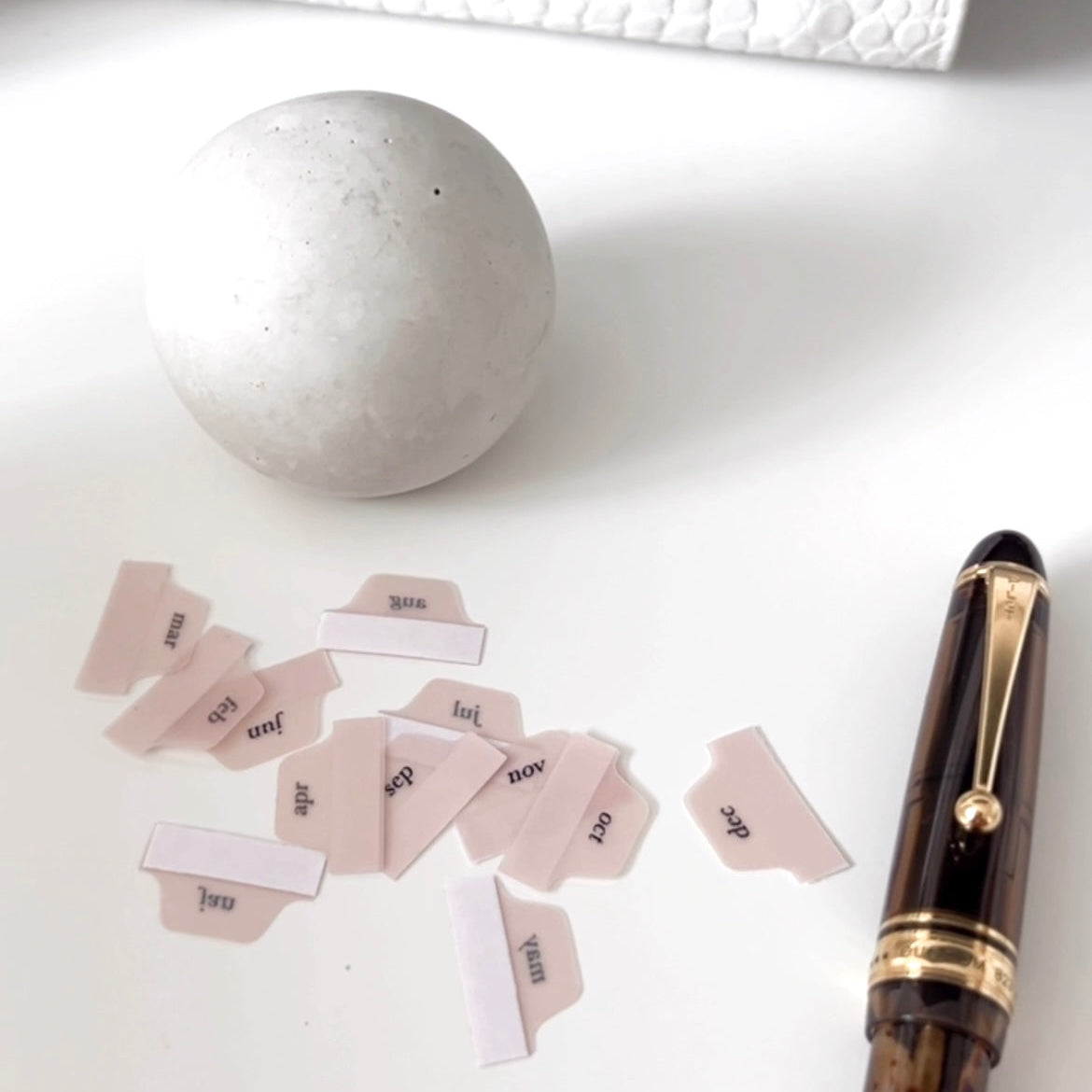 Mini Adhesive Vellum Month Tab Stickers – Elegant Planner Tabs