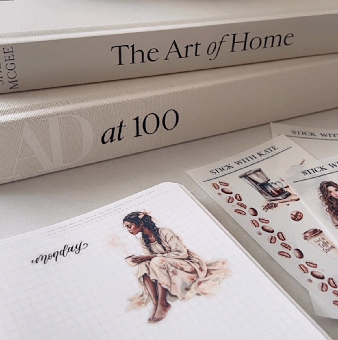 Unfolding Weeklies | Hand-lettered Sticker Sheet | Planner stickers