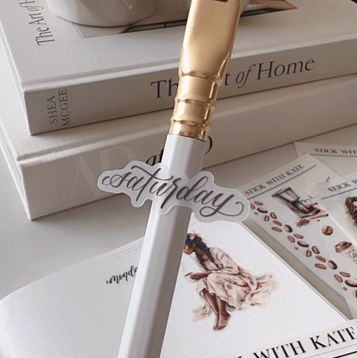 Unfolding Weeklies | Hand-lettered Sticker Sheet | Planner stickers