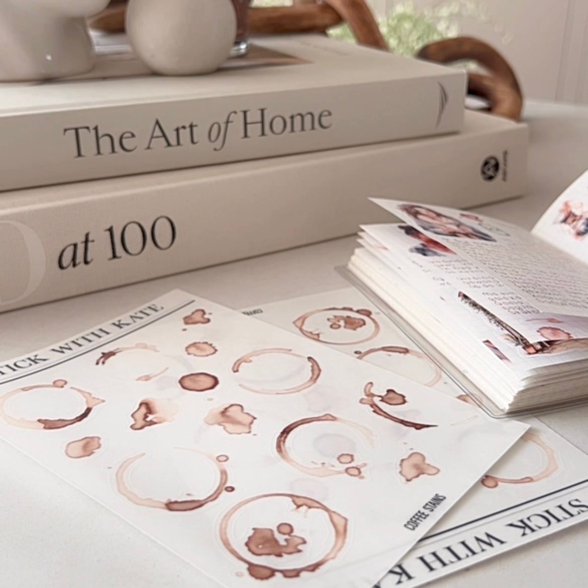 Coffee Stains Sticker Set | 2 Sheets | Deco Stickers