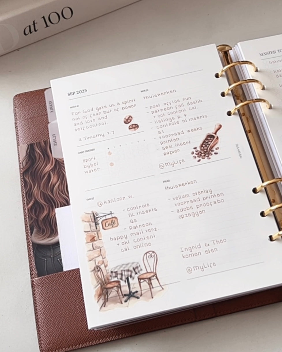 2026 Dated Weekly Planner Inserts | Minimal Horizontal Layout A5 A6