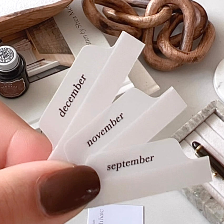 Adhesive Vellum Month Tab Stickers – Planner Tabs