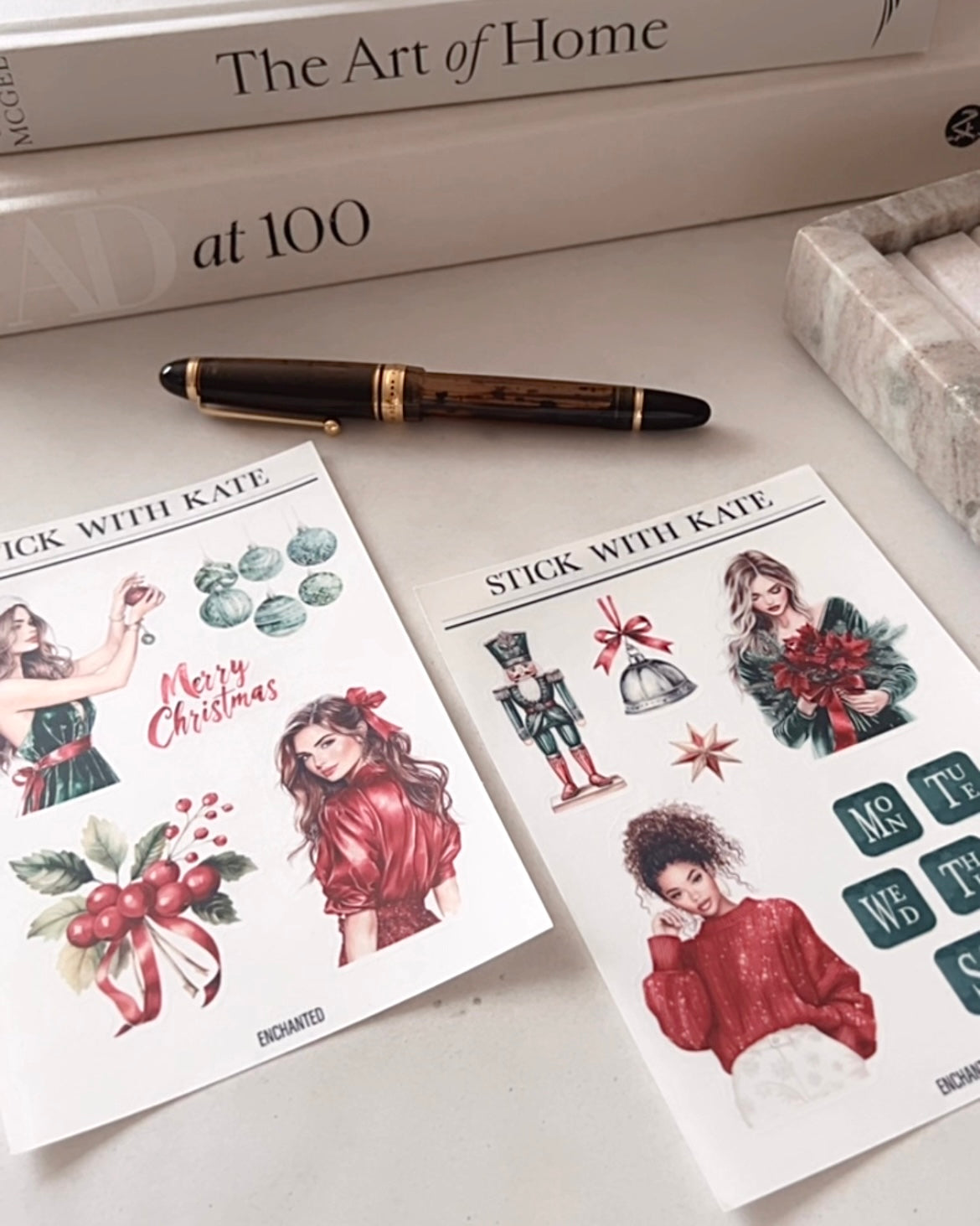 Enchanted Christmas Journaling Sticker Kit | Set of 4 Sticker Sheets