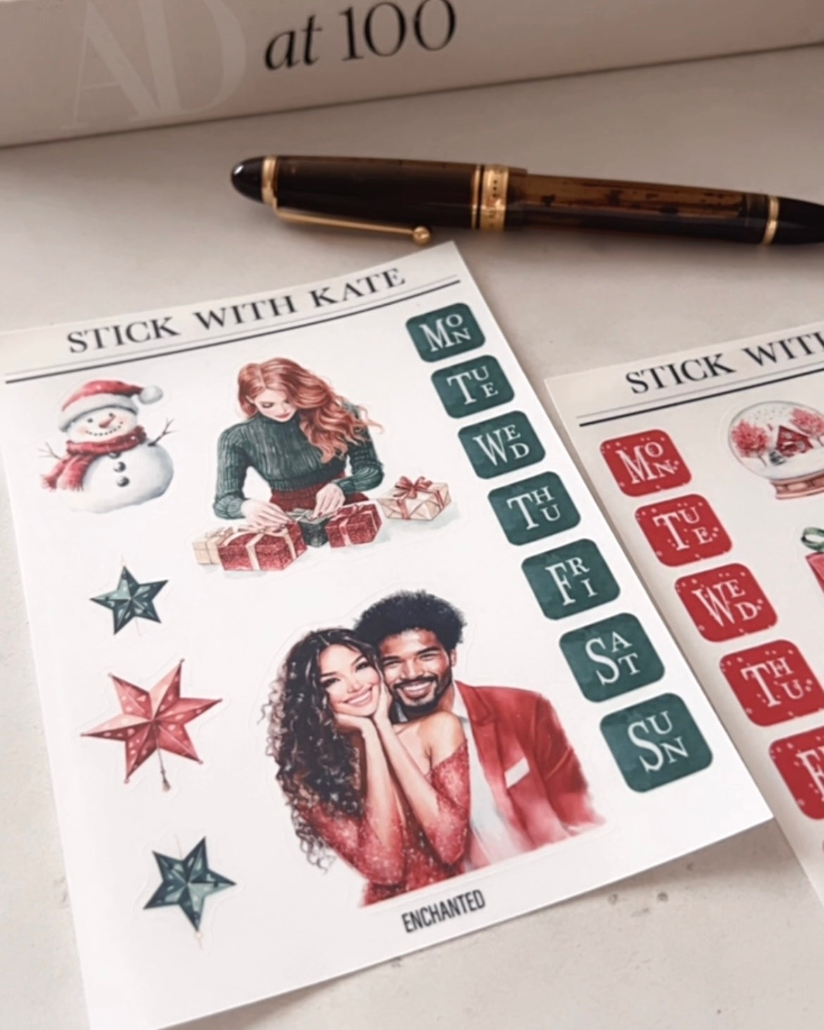 Enchanted Christmas Journaling Sticker Kit | Set of 4 Sticker Sheets