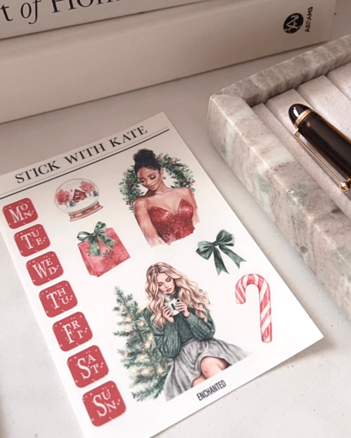 Enchanted Christmas Journaling Sticker Kit | Set of 4 Sticker Sheets