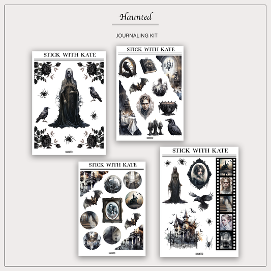 Haunted Journaling Kit | Set of 4 Sticker Sheets