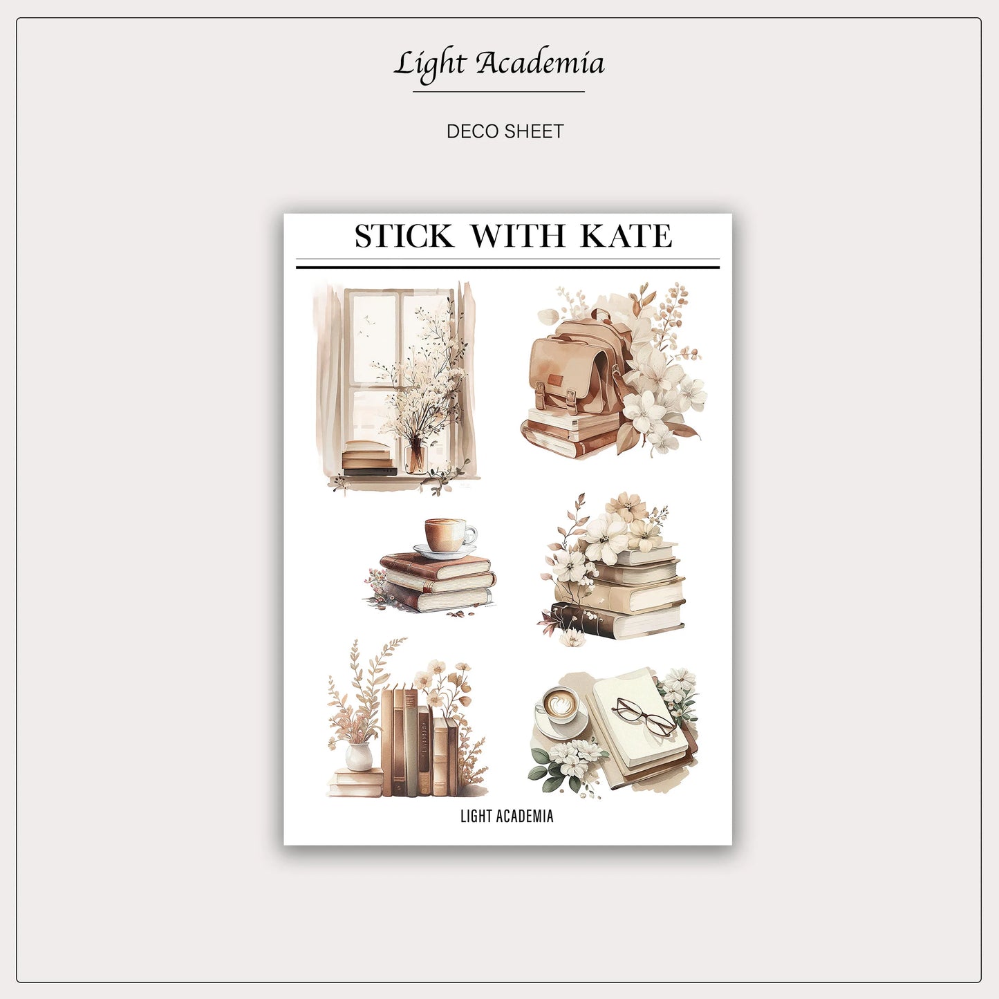 Light Academia – Scene 2.0 sticker sheet