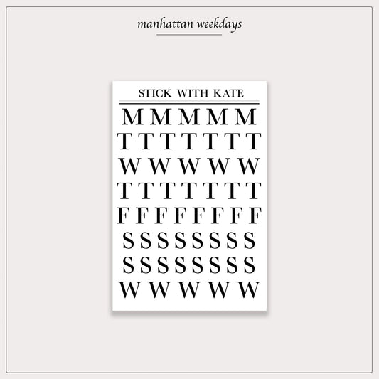 Manhattan weekdays – functional sticker sheet