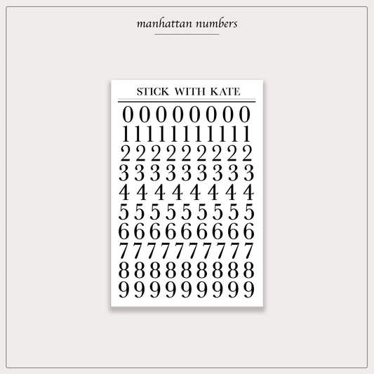 Manhattan numbers – functional sticker sheet