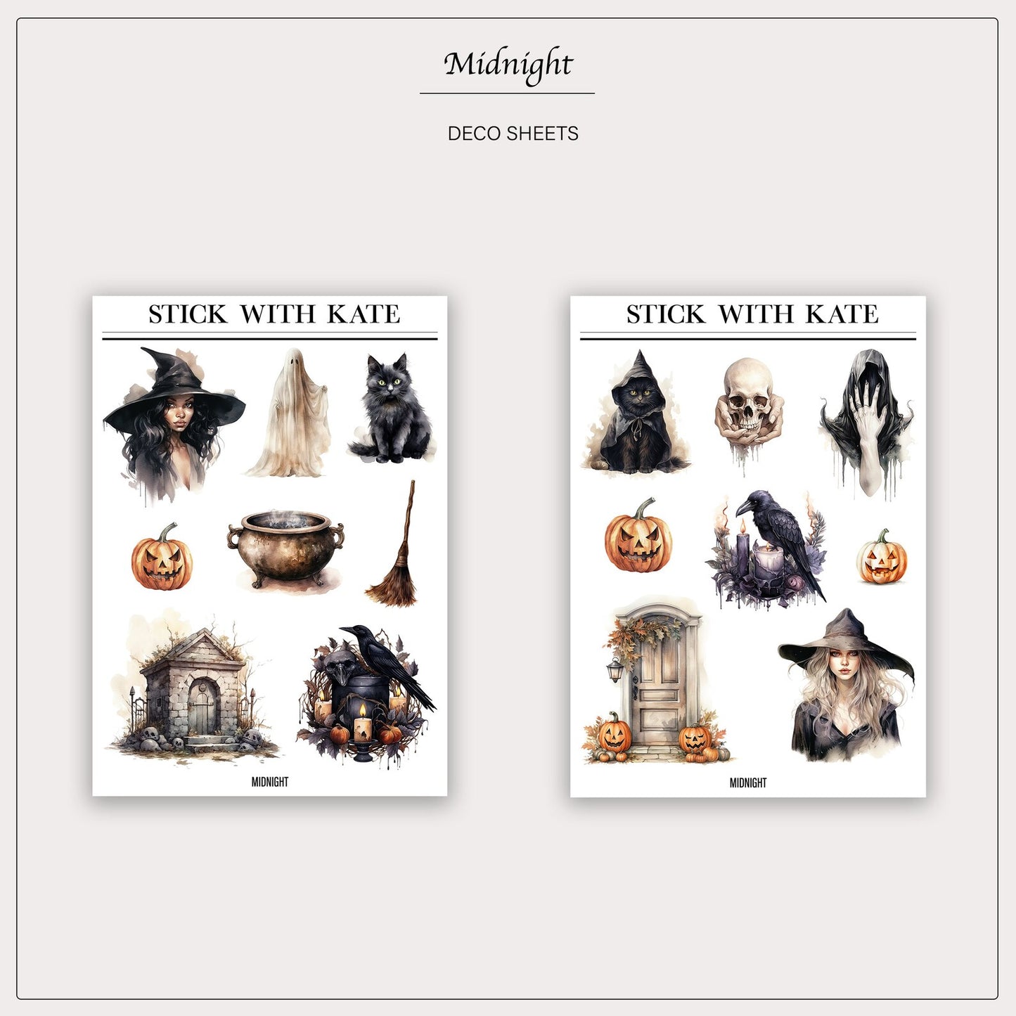 Midnight sticker set | 2pc set