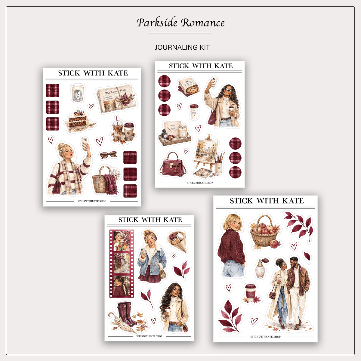 Parkside Romance Journaling Kit | 4 Sticker Sheets