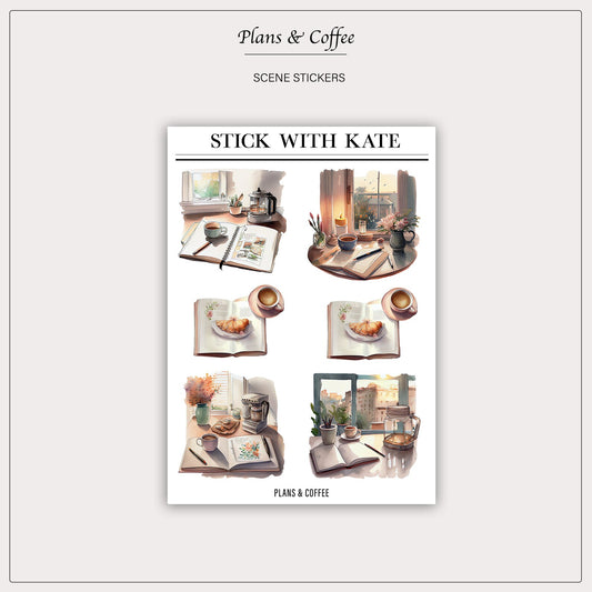 Plans & Coffee – Scene 2.0 Stickers