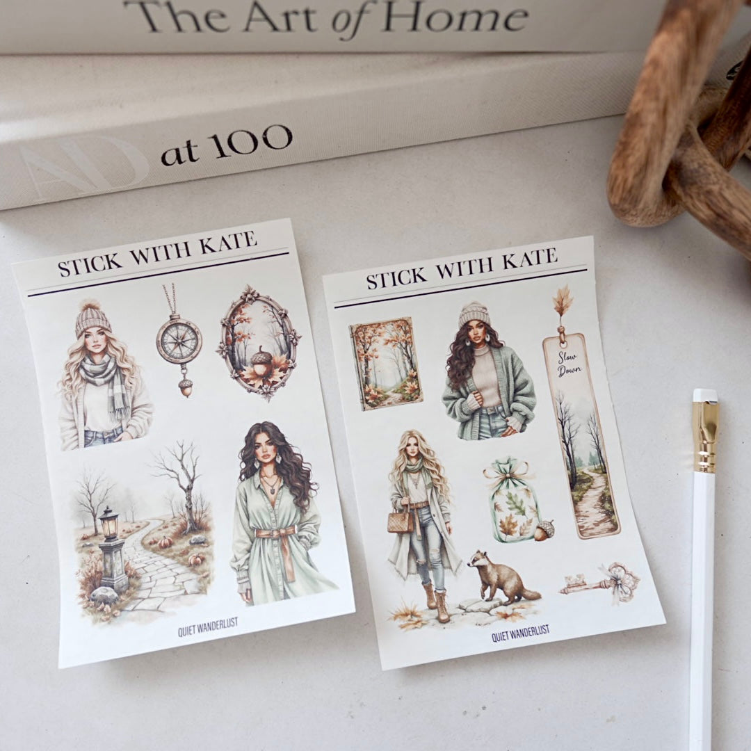 Quiet Wanderlust Journaling Sticker Kit - 6pc sticker set