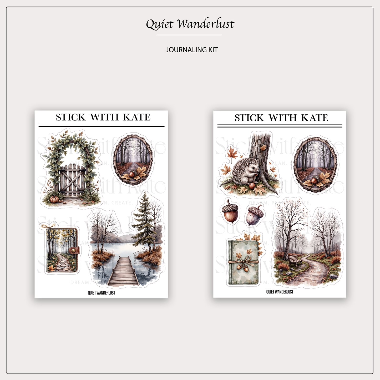 Quiet Wanderlust Journaling Sticker Kit - 6pc sticker set