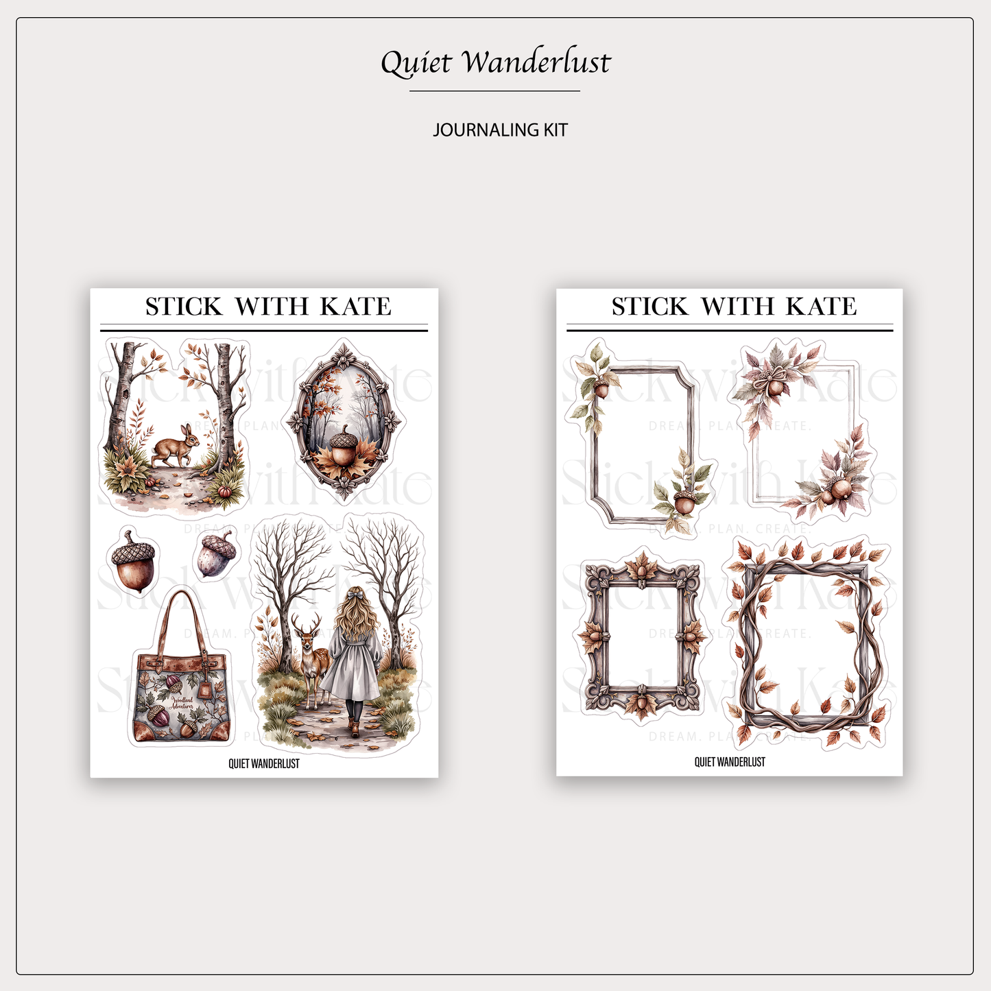 Quiet Wanderlust Journaling Sticker Kit - 6pc sticker set