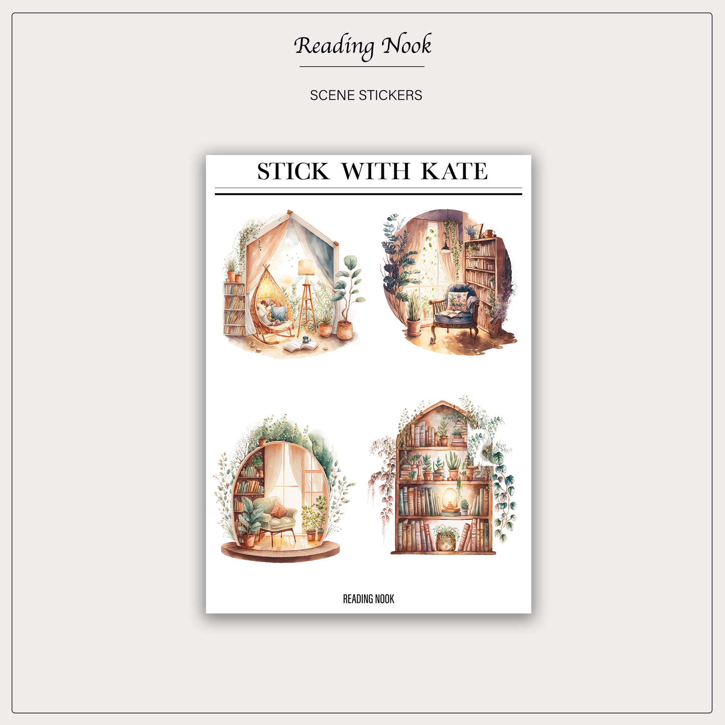 Reading Nook Sticker Sheet - Scene Stickers