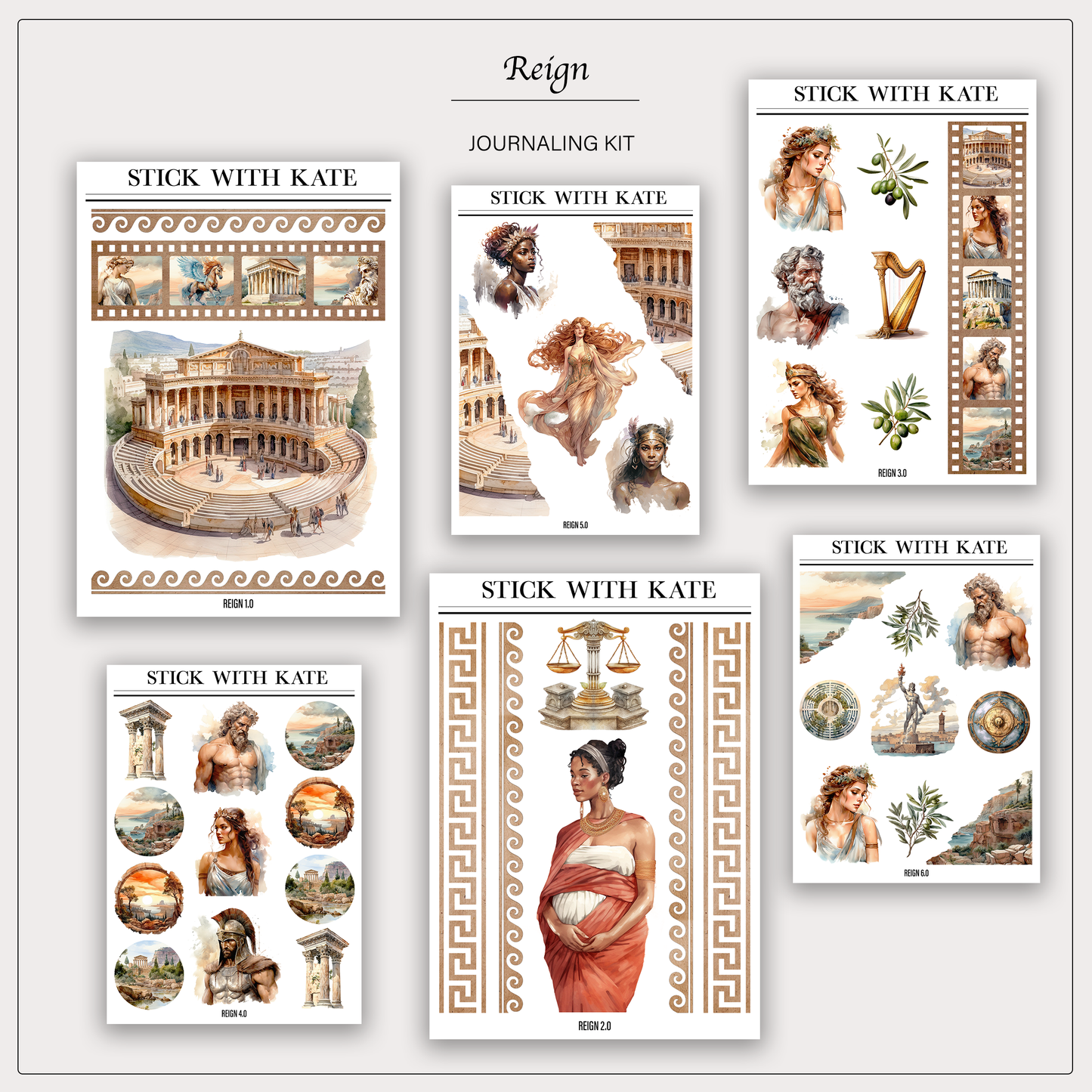 Reign Journaling Kit | Set of 6 Sticker Sheets